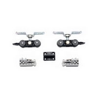 Розсувна система VILLES 2210/B для дерев'яних дверей, вагою до 60 кг, чорна