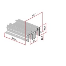 Профіль заставної VILLES 2422/G NATURAL для кріплення 2-х направляючих 2100 * 600 cм