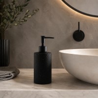Дозатор для жидкого мыла Arino Aurora Black 350 мл, черный, стекло