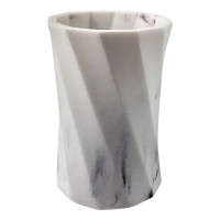 Склянка для зубних щіток Trento Column, білий мармур, полігума