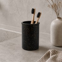 Стакан для зубных щеток Arino Aurora Black 300 мл, черный, стекло