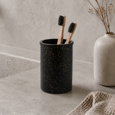 Стакан для зубных щеток Arino Aurora Black 300 мл, черный, стекло
