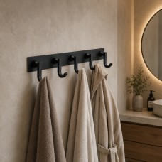 Вешалка 5 крючков Trento Moderno Grande, черная матовая