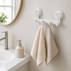 Вешалка Arino на 4 крючка Home White, скотч, белый, пластик