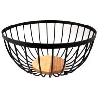 Кошик для фруктів Arino Bamboo, чорний, 25*25*13 см