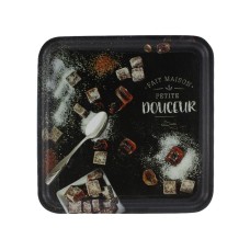 Таця квадратна Sweets, 24x24x1,2, чорна, Arino, пластик