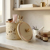 Коробка Terrazzо, бежевий, 14*12,5 см, кругла