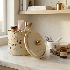 Коробка Terrazzо, бежевий, 14*12,5 см, кругла