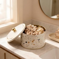 Коробка Terrazzо, бежевий, 17,5*15,5 см, кругла