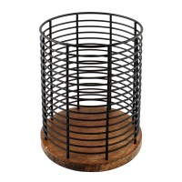 Тримач для столових приладів Arino Bamboo, чорний, 13,5*13,5*17 см