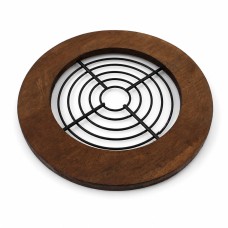Підставка під гаряче Arino Bamboo, чорний, кругла,18*18*1,2 см, сталь/бамбук