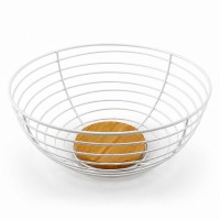 Кошик для фруктів Arino Bamboo, білий, 28,5*28,5*13 см