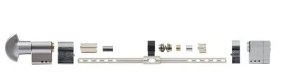 Цилиндр Securemme K75 55/35 мм ключ/ручка 5 ключей + 1 мотажный хром матовый