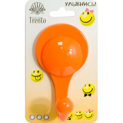 Гачок одинарний пластиковий Trento, помаранчевий (25897)