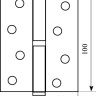 Петля дверна Fuxia 100*2,5 (1 подш, сталь) матова антична латунь (права)