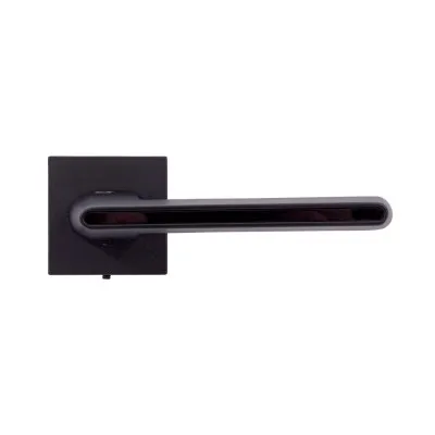 Дверная ручка на розетте R ф/з Comit Club розетта 6 мм, матовый черный