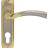 Ручка на планке под ключ BRUNO Siena матовый никель /полированная латунь (под замок 1025) (36130)