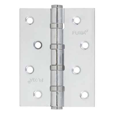 Петля дверная Fuxia 100*2,5 (4 подш, сталь) хром (10082)