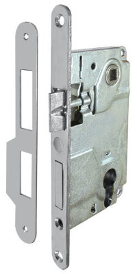 Механізм замка STV JNI9171 нікель 85мм з відповідною планкою 2106 з рівним відбійником (sale)