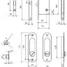 Комплект для раздвижных дверей RDA (ручка SL-155 + замок RDA с ответной планкой 4120) матовая латунь (24954)