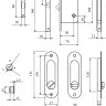 Комплект для розсувних дверей RDA (ручка SL-155 + замок RDA з відп планкою 4120) полірована латунь (24951)