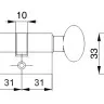 Цилиндр Mgserrature 31/31P = 62mm кл/ручка мат никель     5 ключей (37664)