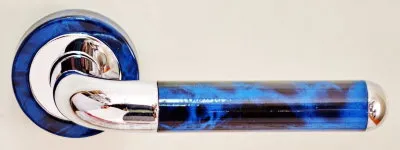 Дверная ручка Fimet Club Line хром/синий R ф/з (sale) (4150)