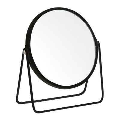Зеркало косметическое Trento, круглое настольное двухстороннее матовый черный (54393)