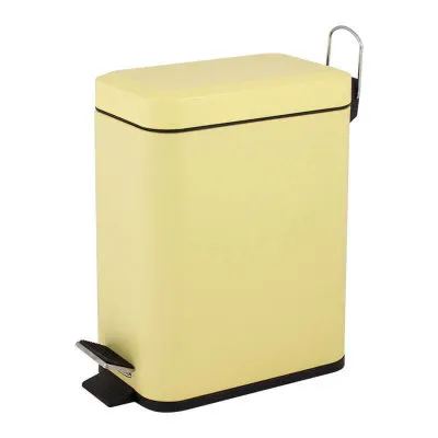 Ведро для мусора с педалью Trento на 5 л, желтое (26049)