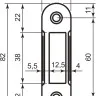 AGB Art. B014029634 Ответная планка Polaris Easy-Fix 1,2мм матовый хром (45806)
