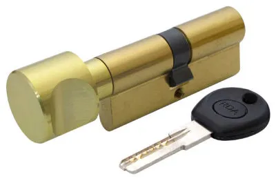 Циліндр дверний RDA 30/30мм лазерний 60мм 5 ключів круглий поворотник латунь (12078)