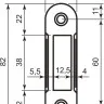AGB Art. B014029603 Ответная планка Polaris Easy-Fix 1,2мм латунь (45824)