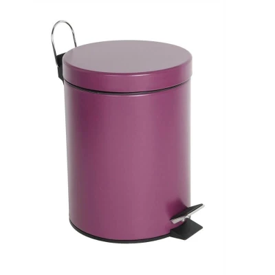 Ведро для мусора с педалью круглое Trento, фиолетовый (29586)