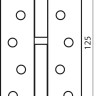 Петля дверна Fuxia з фігурною верхівкою 125*2,5 (1 подш, сталь) матовий нікель (права) (sale)