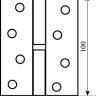 Петля дверна Fuxia з фігурною верхівкою 100*2,5 (1 подш, сталь) матовий нікель (ліва)