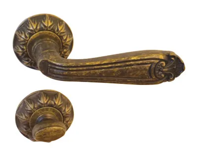 Дверная ручка RDA  Antique Collection  с накладками под поворотник бронза античная (20370)