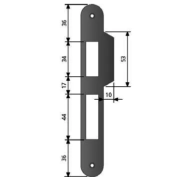 Відповідна планка до замка AGB Art. B010000503 полірована латунь з рівним відбійником 10мм (16057)