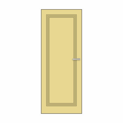Дверний блок фарбований Слонова кістка/алюміній  С1IN  у сборі,універсальний
