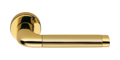 Дверна ручка Colombo Design Taipan LC11 полірована латунь/матове золото 50мм розетта