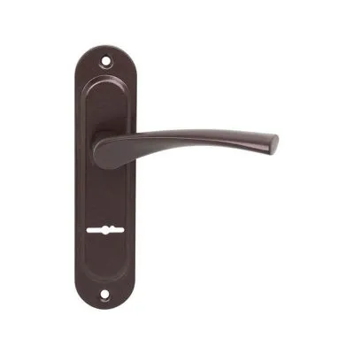 Ручка на планці BR-55 коричнева ключ (до механізму 968-55) (36763)