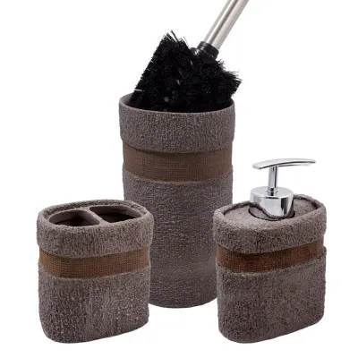 Набор аксессуаров для ванной комнаты Trento Terry серо-коричневый (3 предмета)