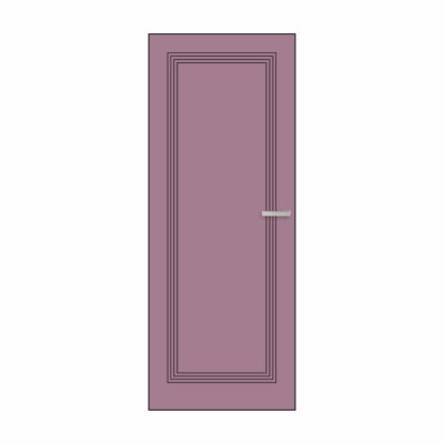 Дверний блок фарбований пастельний фіолет/алюміній  С1IN  у сборі,універсальний