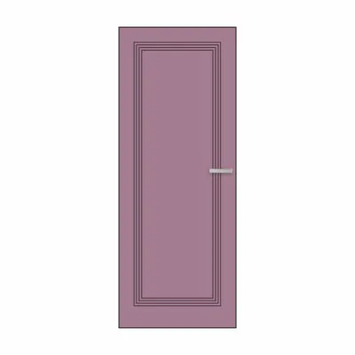 Дверний блок фарбований пастельний фіолет/алюміній  С1IN  у сборі,універсальний