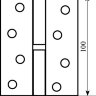 Петля дверна Fuxia з фігурною верхівкою 100*2,5 (1 подш, сталь) полірована латунь (ліва)