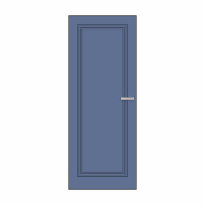 Дверний блок фарбований Блакитний синій/алюміній  С1IN  у сборі,універсальний