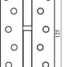Петля дверная Fuxia с фигурной верхушкой 125*2,5 (1 подш, сталь) полированная латунь (левая) (12847)