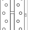 Петля дверная Fuxia с фигурной верхушкой 125*2,5 (1 подш, сталь) полированная латунь (левая) (12847)
