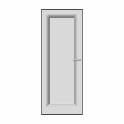 Дверний блок фарбований Папірусно білий/алюміній  СTS1IN  у сборі,універсальний