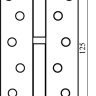 Петля дверна Fuxia з фігурною верхівкою 125*2,5 (1 подш, сталь) полірована латунь (права)