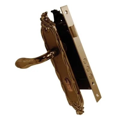Ручка Antique Collection AC-46Y85 матова антична латунь ключ + замок 945-3RB BRB англійський 70мм + 6 ключів(27677)